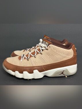 Size 13 - Happy Life Wood x Air Jordan 9 Golf Low Woodgrain RARE 🔥🔥